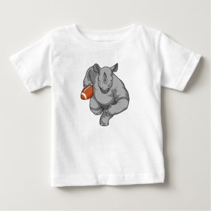 Rhino at Football Sports Baby T-Shirt