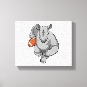 Rhino at Football Sports Canvas Print