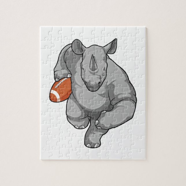 Rhino at Football Sports Jigsaw Puzzle (Vertical)