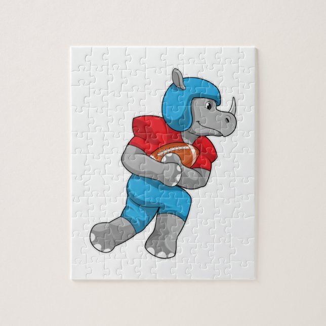 Rhino at Football Sports Jigsaw Puzzle (Vertical)