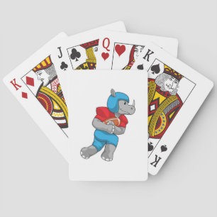 Rhino at Football Sports Playing Cards