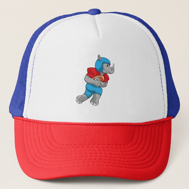 Rhino at Football Sports Trucker Hat (Front)