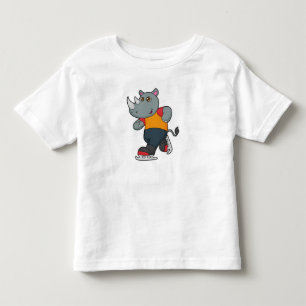 Rhino at Ice skating with Ice skates Toddler T-Shirt