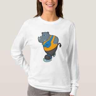 Rhino at Ice skating with Sling bag T-Shirt
