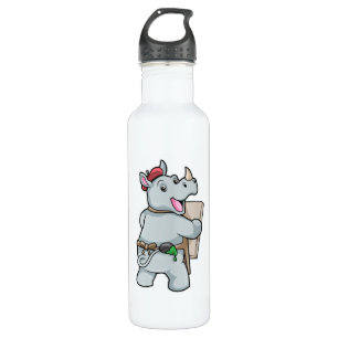 Rhino at Painting with Colours 710 Ml Water Bottle