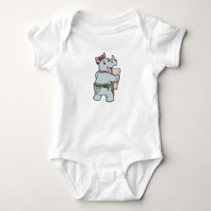 Rhino at Painting with Colours Baby Bodysuit