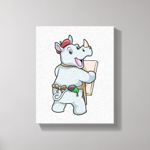 Rhino at Painting with Colours Canvas Print