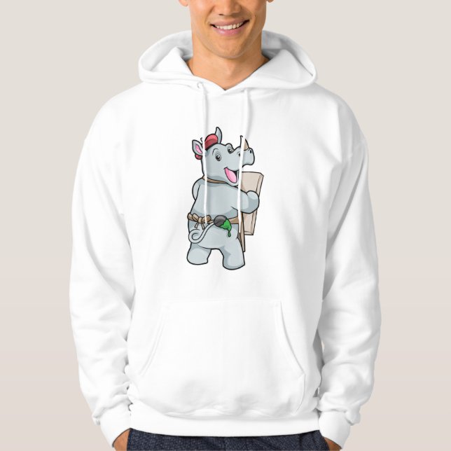 Rhino at Painting with Colours Hoodie (Front)