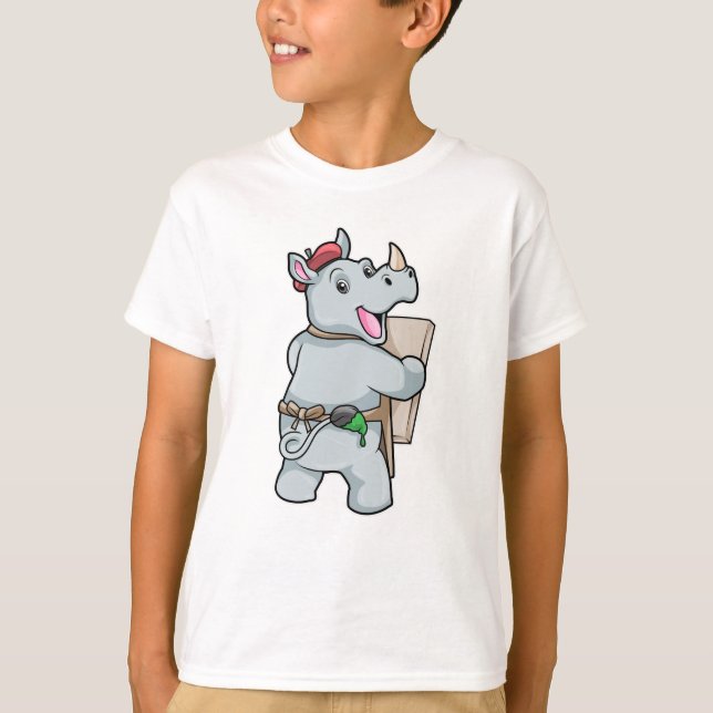 Rhino at Painting with Colours T-Shirt (Front)