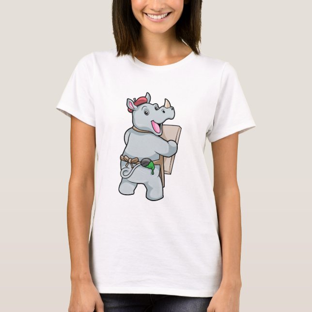 Rhino at Painting with Colours T-Shirt (Front)