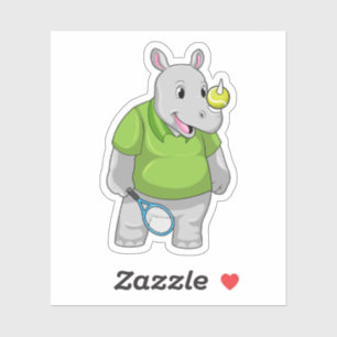 Rhino at Tennis with Tennis ball