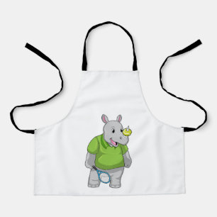 Rhino at Tennis with Tennis ball Apron