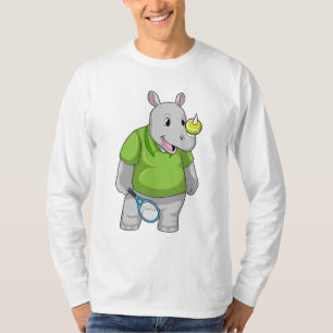 Rhino at Tennis with Tennis ball T-Shirt