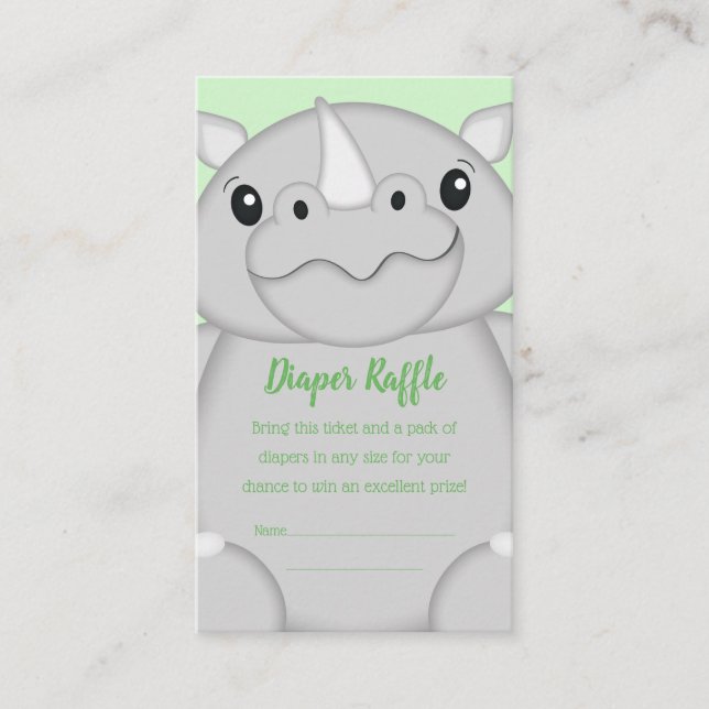 Rhino Baby Shower Safari Enclosure Card (Front)