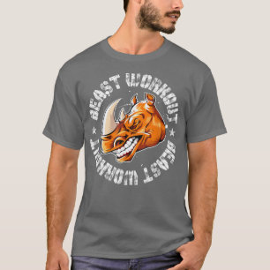 Rhino Beast Workout Motivation Bodybuilding Gym F T-Shirt