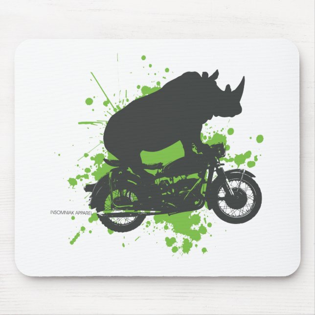 Rhino Biker Mouse Mat (Front)