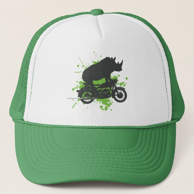 Rhino Biker Trucker Hat (Front)