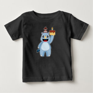 Rhino Birthday Candle Cake Baby T-Shirt