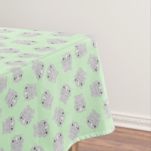 Rhino Birthday Party Green Tablecloth
