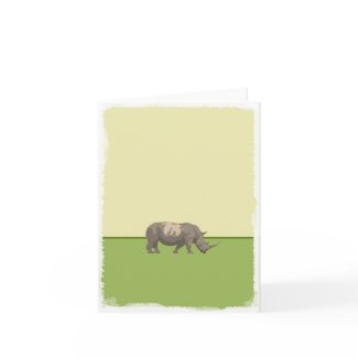 Rhino blank greeting card