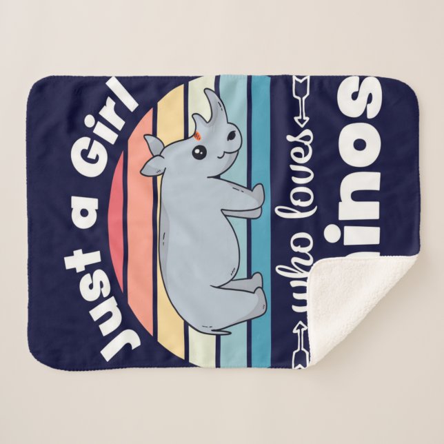 Rhino Blanket Throw Animals | Cute gift idea (Front (Horizontal))