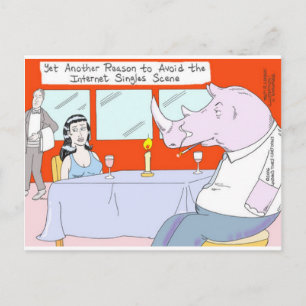 Rhino Blind Date Funny Tees Mugs & Gifts Postcard