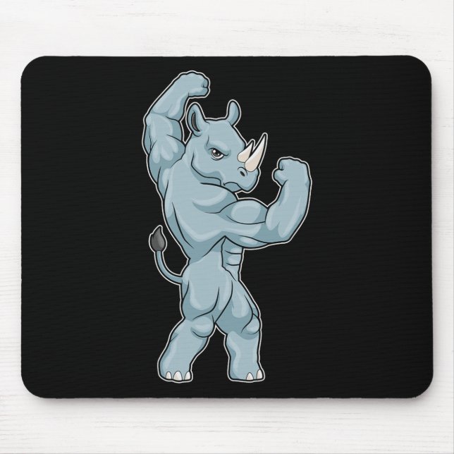 Rhino Bodybuilder Bodybuilding Sports  Mouse Mat (Front)