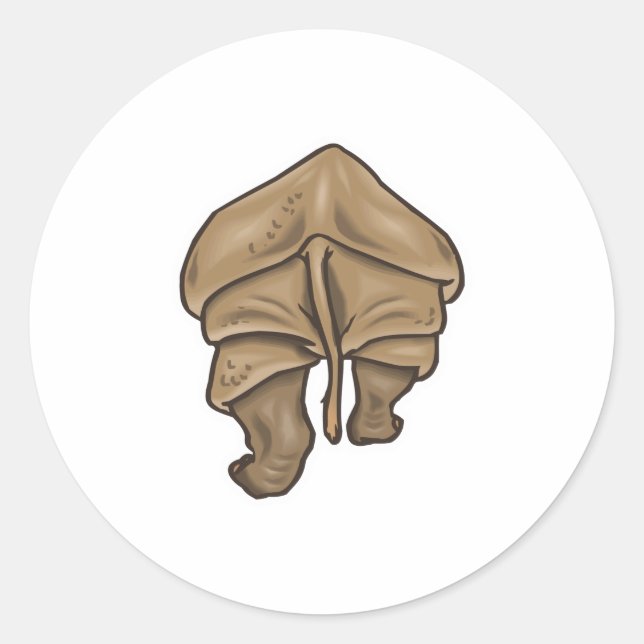 rhino butt classic round sticker (Front)