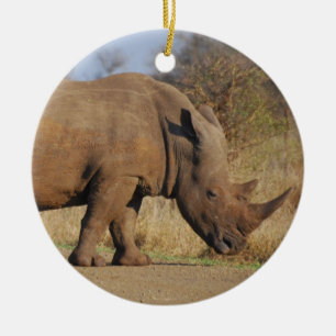 Rhino Ceramic Tree Decoration