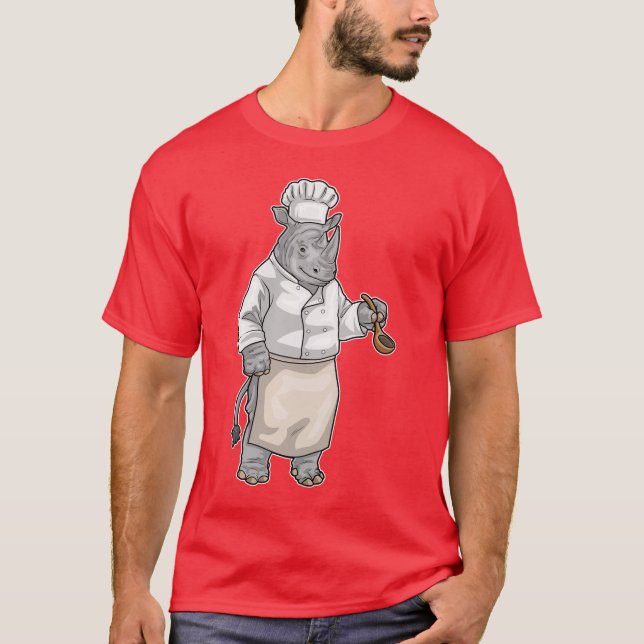 Rhino Cook Cooking spoon Cooking T-Shirt (Front)