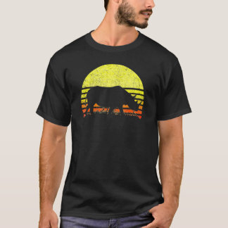 Rhino Cool Rhinoceros African Animals Retro Sunset T-Shirt
