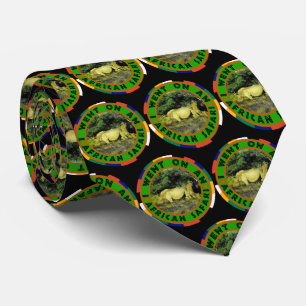 Rhino Couple Africa Circle Neck Tie
