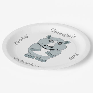 Rhino Design Birthday Party Paper Plate