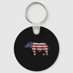 Rhino Design For Men Women Rhinoceros 4th Of July  Key Ring