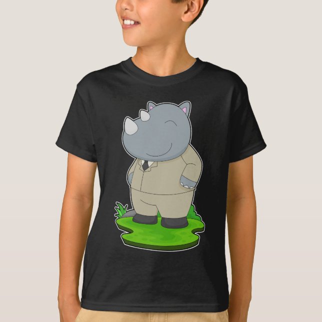 Rhino Groom Suit Wedding T-Shirt (Front)