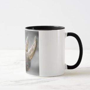 Rhino Head, Grey Background Poster Mug