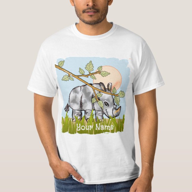 Rhino Hiding  T-Shirt (Front)