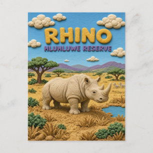 Rhino Hluhluwe Reserve Modern KlayKoo Postcard
