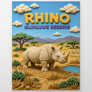 Rhino Hluhluwe Reserve Modern KlayKoo Postcard