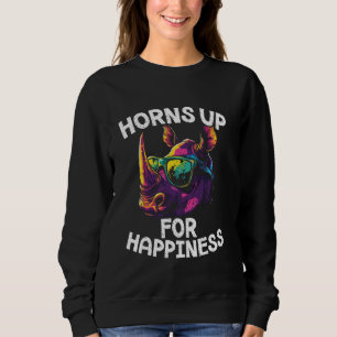 Rhino Horns Up For Happiness Africa Lover Sweatshirt