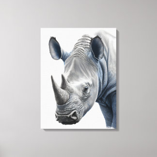 Rhino Illustration - Pencil Drawing Canvas Print