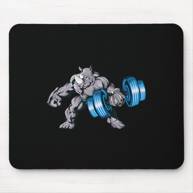 Rhino Lifting Weights Bodybuilding Beast Gym Fitne Mouse Mat (Front)