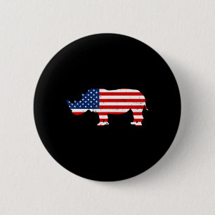 Rhino Lover Rhinoceros Horn Safari Wildlife Indepe 6 Cm Round Badge