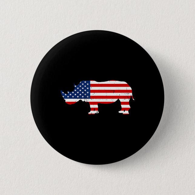 Rhino Lover Rhinoceros Horn Safari Wildlife Indepe 6 Cm Round Badge (Front)