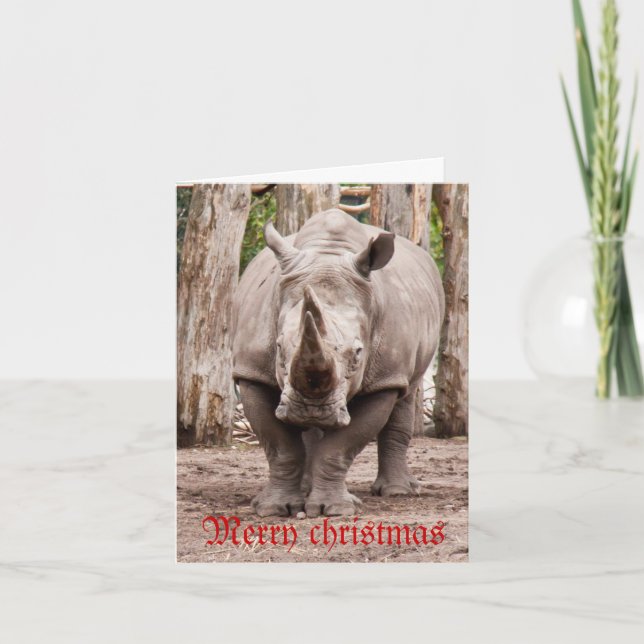 Rhino merry christmas holiday card (Front)