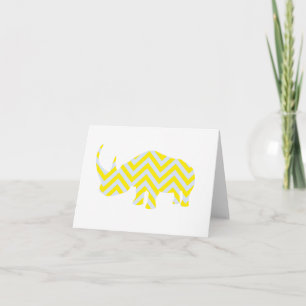 Rhino Note Card Yellow and Grey