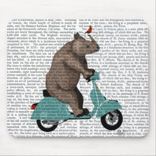 Rhino on Moped Mouse Mat
