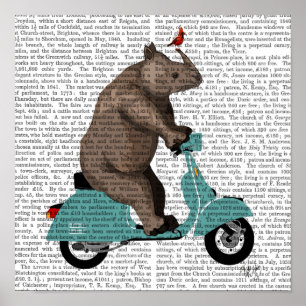 Rhino on Moped Poster