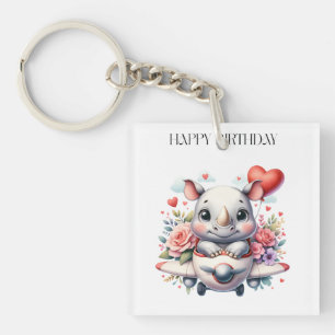 Rhino Pilot Birthday Key Ring