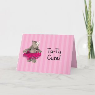 Rhino Pink Baby Shower Invite Card